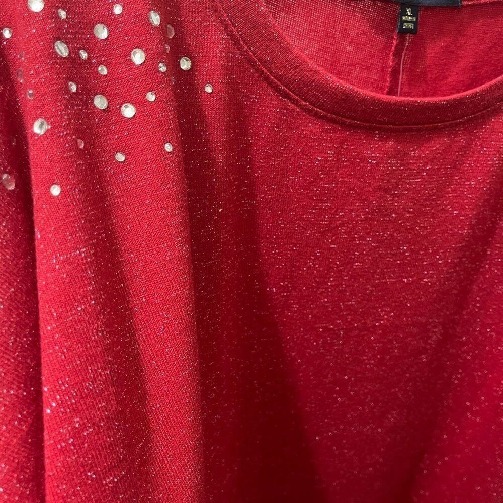 ADRIENNE Vittadini jeweled glitter top NWT - Picture 4 of 8